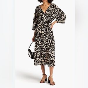 ba&sh Black and Cream Midi Dress